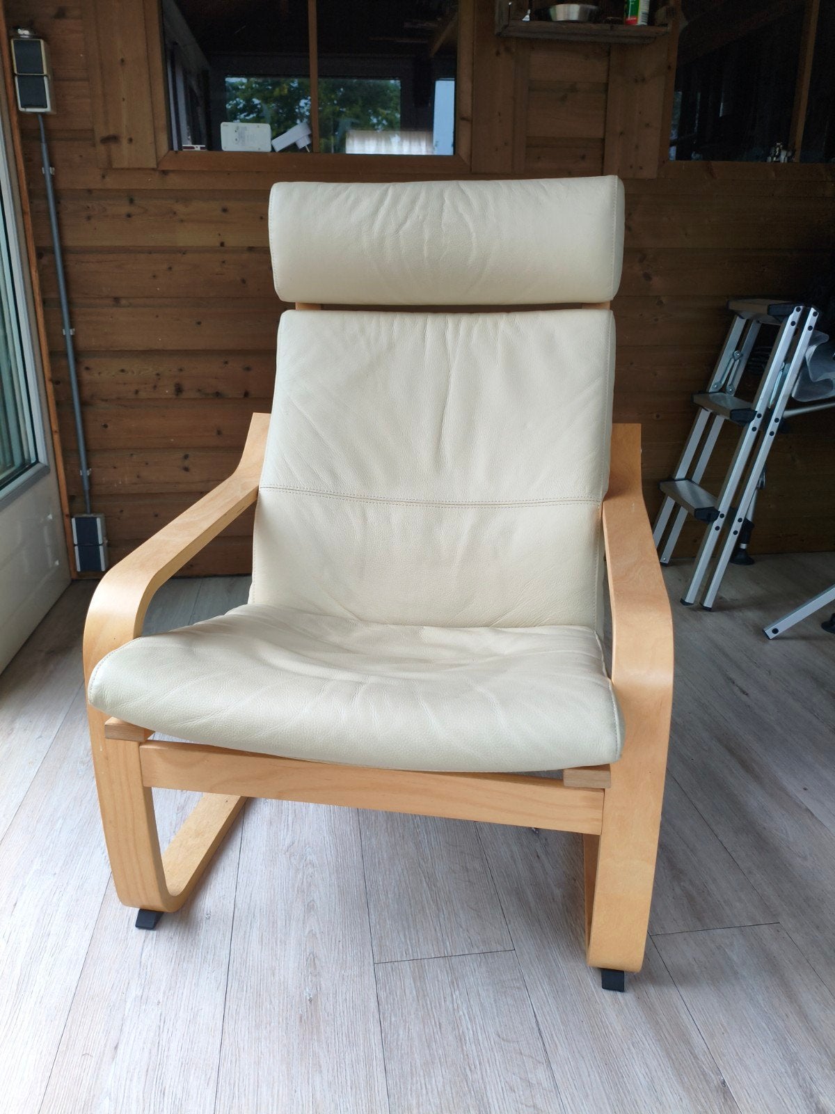 IKEA fauteuil leer, Huis en Inrichting, Fauteuils, Ophalen, Gebruikt, Modern comfort, 75 tot 100 cm