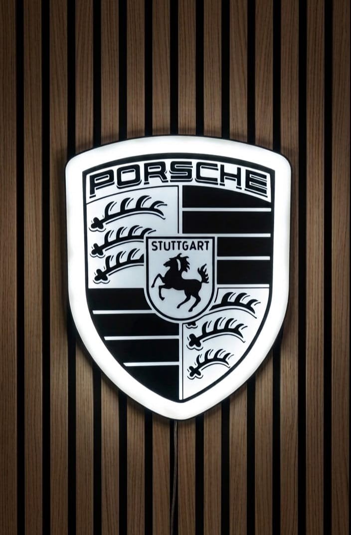 Porsche LED Logo Wanddecoratie, Ophalen of Verzenden