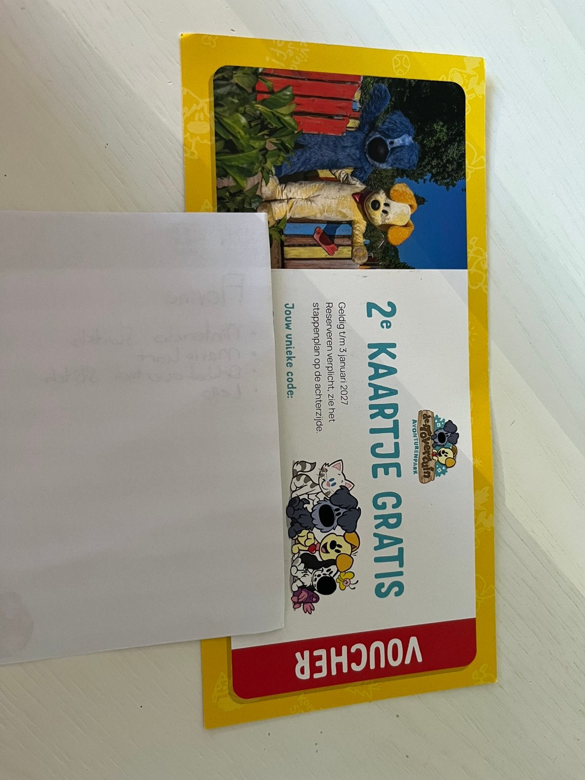 2e kaartje gratis tover tuin, Tickets en Kaartjes, Twee personen, Kortingsbon