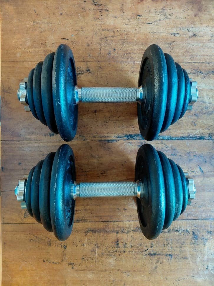 Dumbbells 2 x 15 kg gietijzer 30 mm, Ophalen, Dumbbell