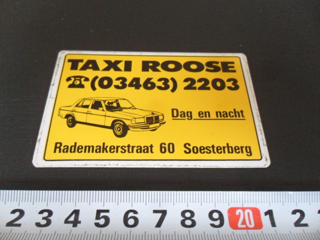 sticker soesterberg taxi ROOSE mercedes rademakerstraat *, Ophalen of Verzenden, Zo goed als nieuw