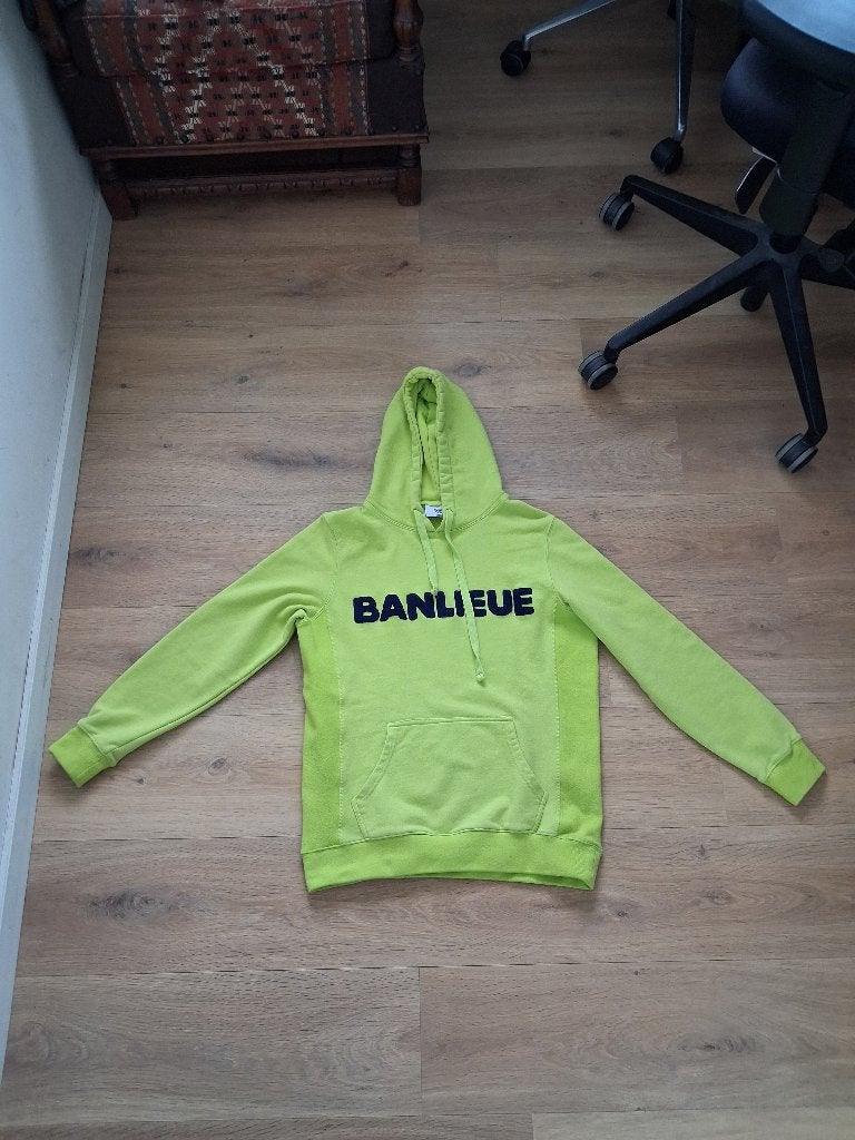 Opvallende Banlieue Hoodie - Neon Groen - Maat M, Maat 48/50 (M), Ophalen of Verzenden, Zo goed als nieuw, Groen