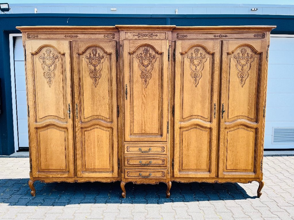 XXL Queen Ann kleding linnen meidenkast leg lade hang vintag, Eikenhout, 200 cm of meer, Zo goed als nieuw, 200 cm of meer