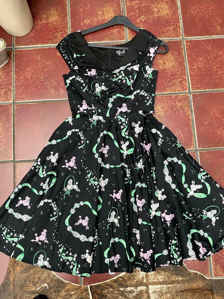 Hell Bunny Lexie Poodles 50's Swing Jurk Zwart maat S/UK10, Maat 38/40 (M), Zwart, Nieuw, Ophalen of Verzenden