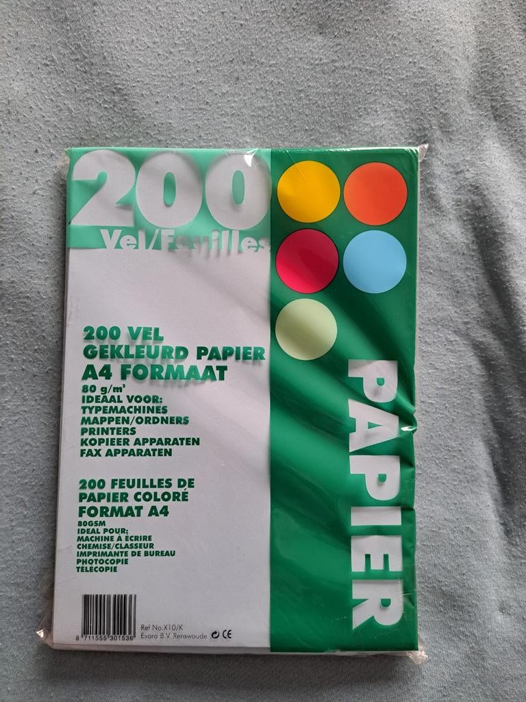 Groot pak gekleurd A4 papier 5 verschillende kleuren NIEUW, Diversen, Papierwaren, Ophalen of Verzenden, Nieuw