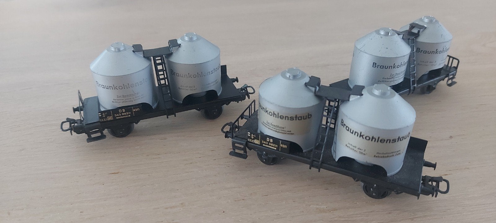 3 Märklin DB bruinkoolstofwagens artikelnummer 4511, Hobby en Vrije tijd, Wisselstroom, Wagon, Ophalen of Verzenden, Zo goed als nieuw