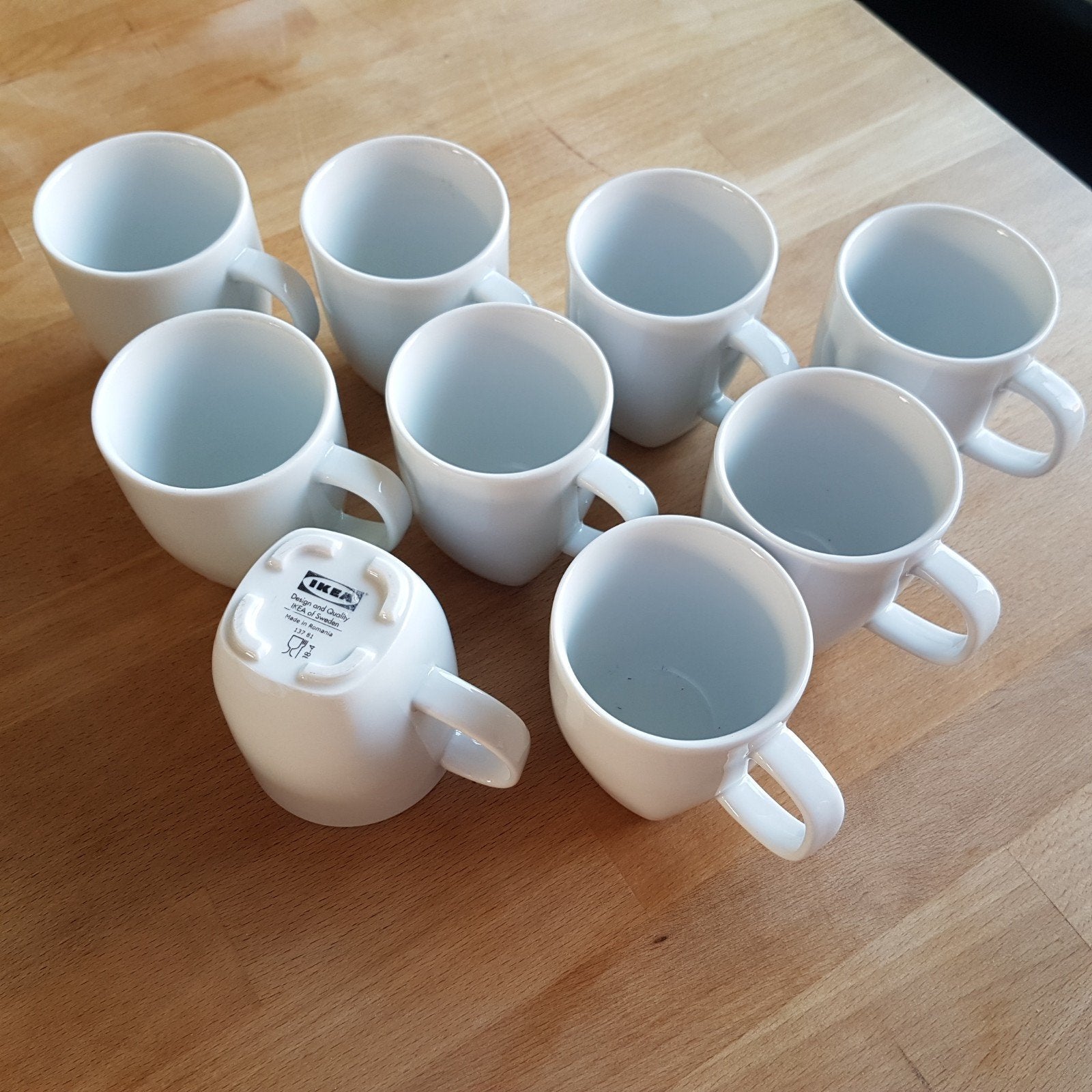 Set van 9 witte IKEA mokken - Zo goed als nieuw, Keramiek, IKEA, Zo goed als nieuw, Modern