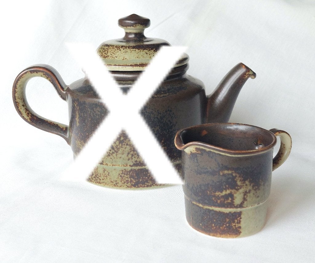 Porsgrund Norway "Lava"  melkkannetje, vintage servies, Kan, Overige merken, Vintage, Ophalen of Verzenden