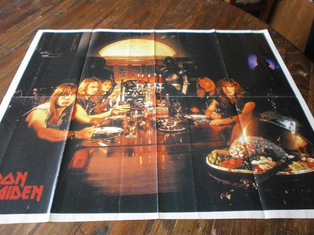 mooie xl poster jaren 80  Iron Maiden, Verzamelen, Verzenden, Zo goed als nieuw, A1 t/m A3, Muziek