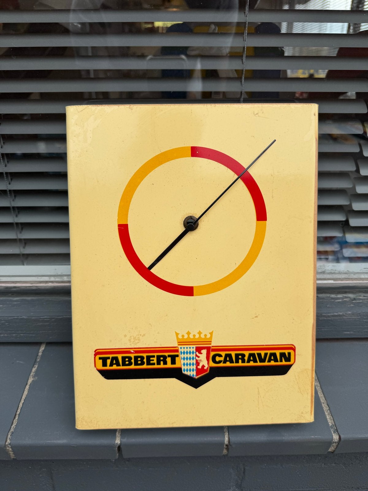 Vintage Tabbert Caravan wandklok - Uniek verzamelobject, Ophalen, Reclamebord, Gebruikt, .