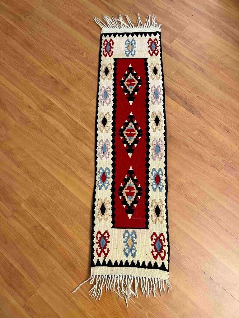 Vintage kelim kleed met ingestikte foam mat 120/32 cm