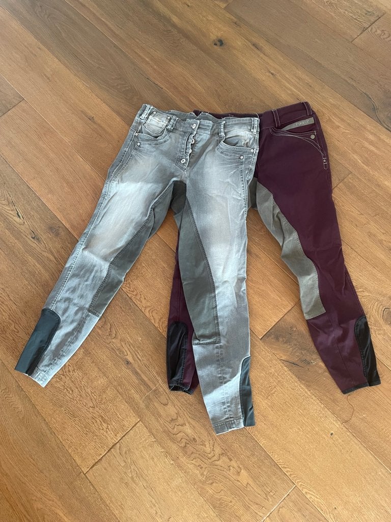 2 mooie Pikeur Rijbroeken 42, Dieren en Toebehoren, Paardrijkleding, Gebruikt, Dressuur, Ophalen of Verzenden, Grijs