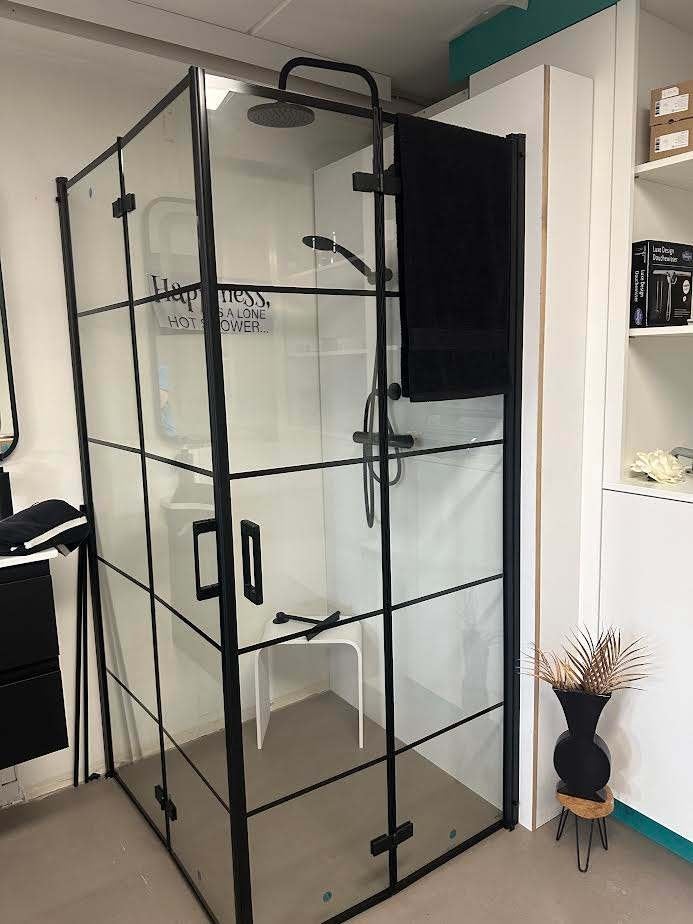Douchecabine 90x90 Vouwdeur  Zwart Profiel Antikalk, Doe-het-zelf en Verbouw, Sanitair, Ophalen, Info@dealplein.nl, Douche, Polen