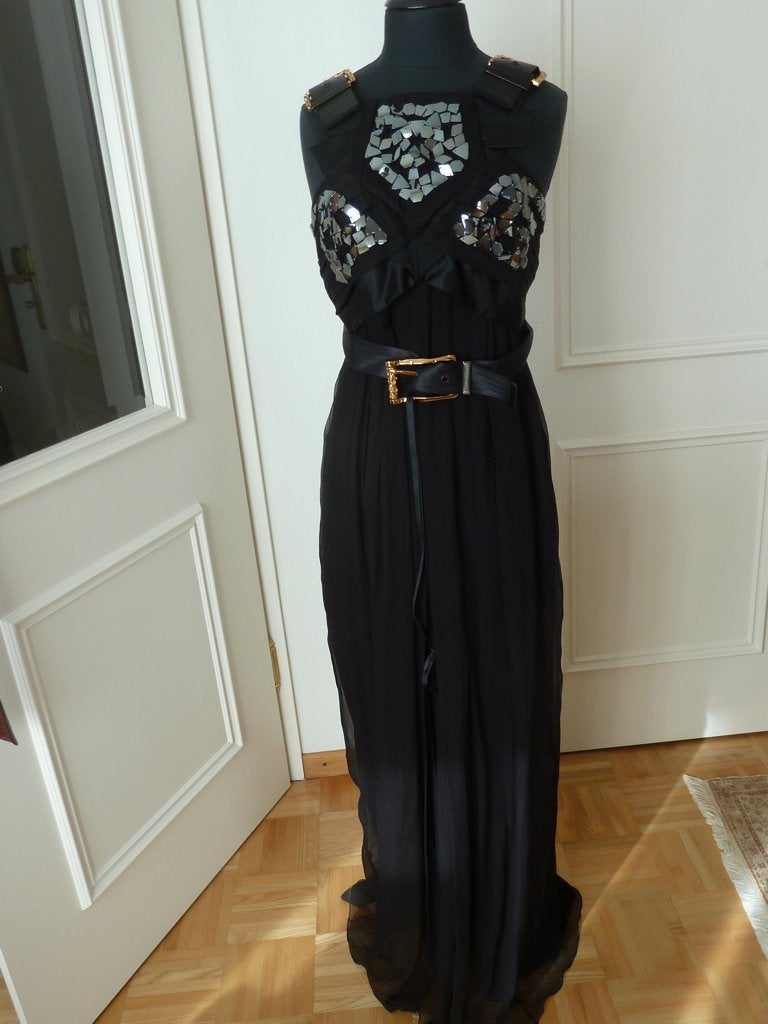 Paule Ka Couture zwart zijden avondjurk, 36 NL, stoer + sexy, Galajurk, Verzenden, Zwart, Nieuw