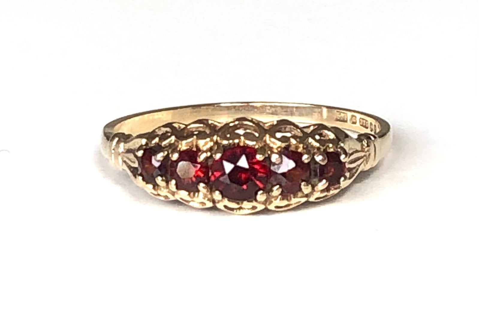 AnnaNina vintage 9k gouden ring granaten maat 17, Sieraden, Tassen en Uiterlijk, Ringen, Ophalen of Verzenden, Zo goed als nieuw