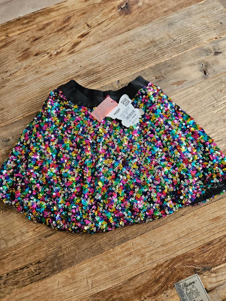 Pailletten rokje maat 128 - Kleurrijk en feestelijk!, Kinderen en Baby's, Kinderkleding | Maat 128, Meisje, Nieuw, Ophalen of Verzenden