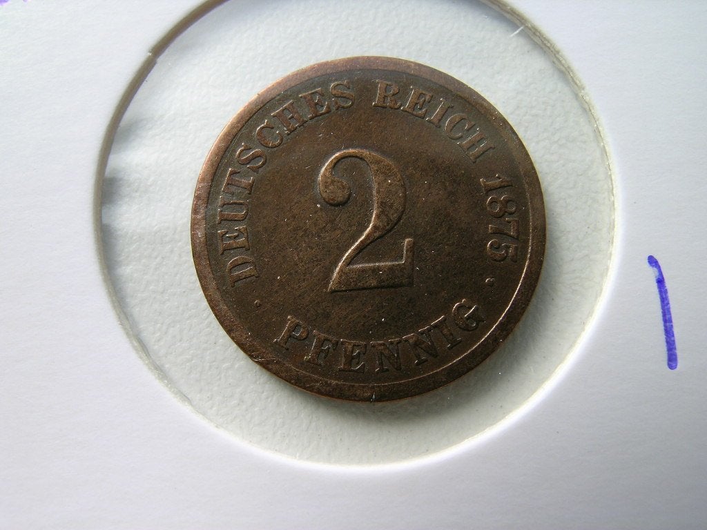 2 Pfennig 1875 G Duitsland, Ophalen of Verzenden, Duitsland, Losse munt
