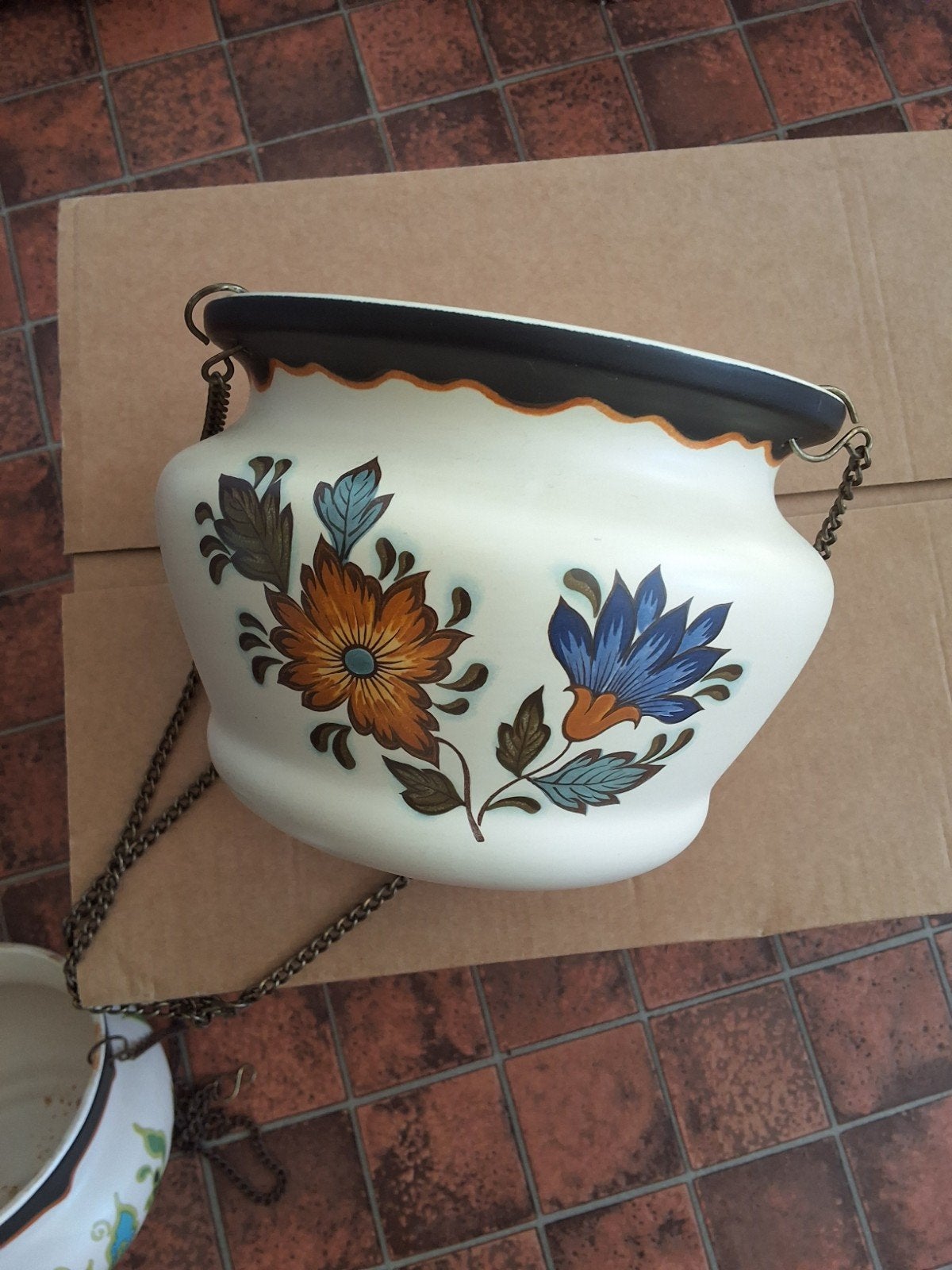 drie mooie plateel hangpotten, Antiek en Kunst, Ophalen of Verzenden
