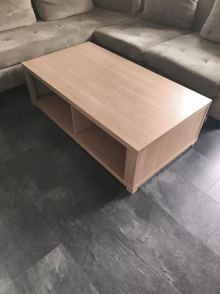 Salontafel met opbergruimte, licht hout, Antiek en Kunst, Antiek | Meubels | Tafels, Ophalen