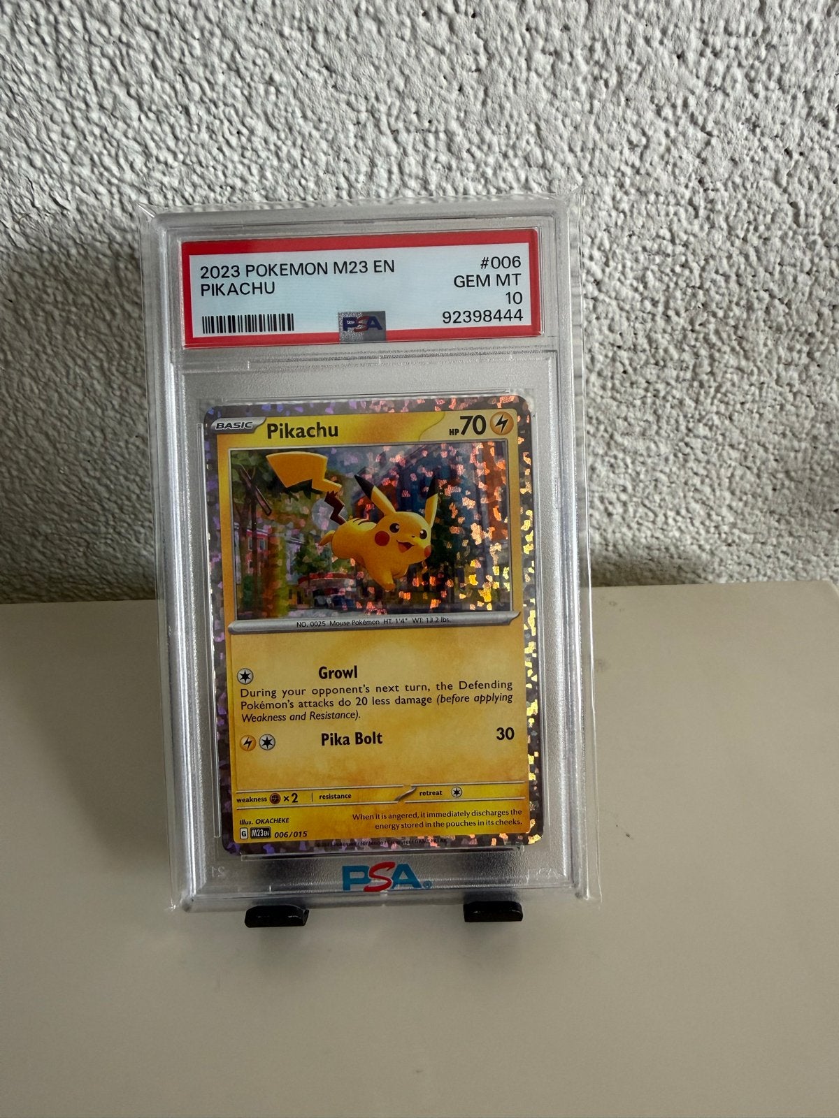 Pokemon M23 | Pikachu Holo | PSA 10 | #6, Hobby en Vrije tijd, Verzamelkaartspellen | Pokémon, Nieuw, Losse kaart, Foil, Ophalen of Verzenden