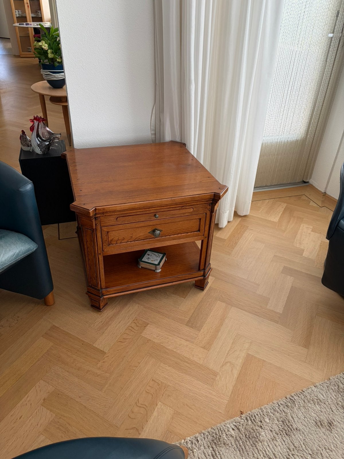 Massief houten tafel, Ophalen, Zo goed als nieuw, 65 cm of meer, 70 cm of meer