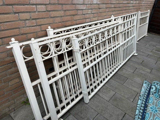 Totaal 12 mtr zwaar sierhekwerk, Tuin en Terras, Tuinhekken en Hekwerk, Ophalen, Gebruikt, IJzer, Sierhekwerk