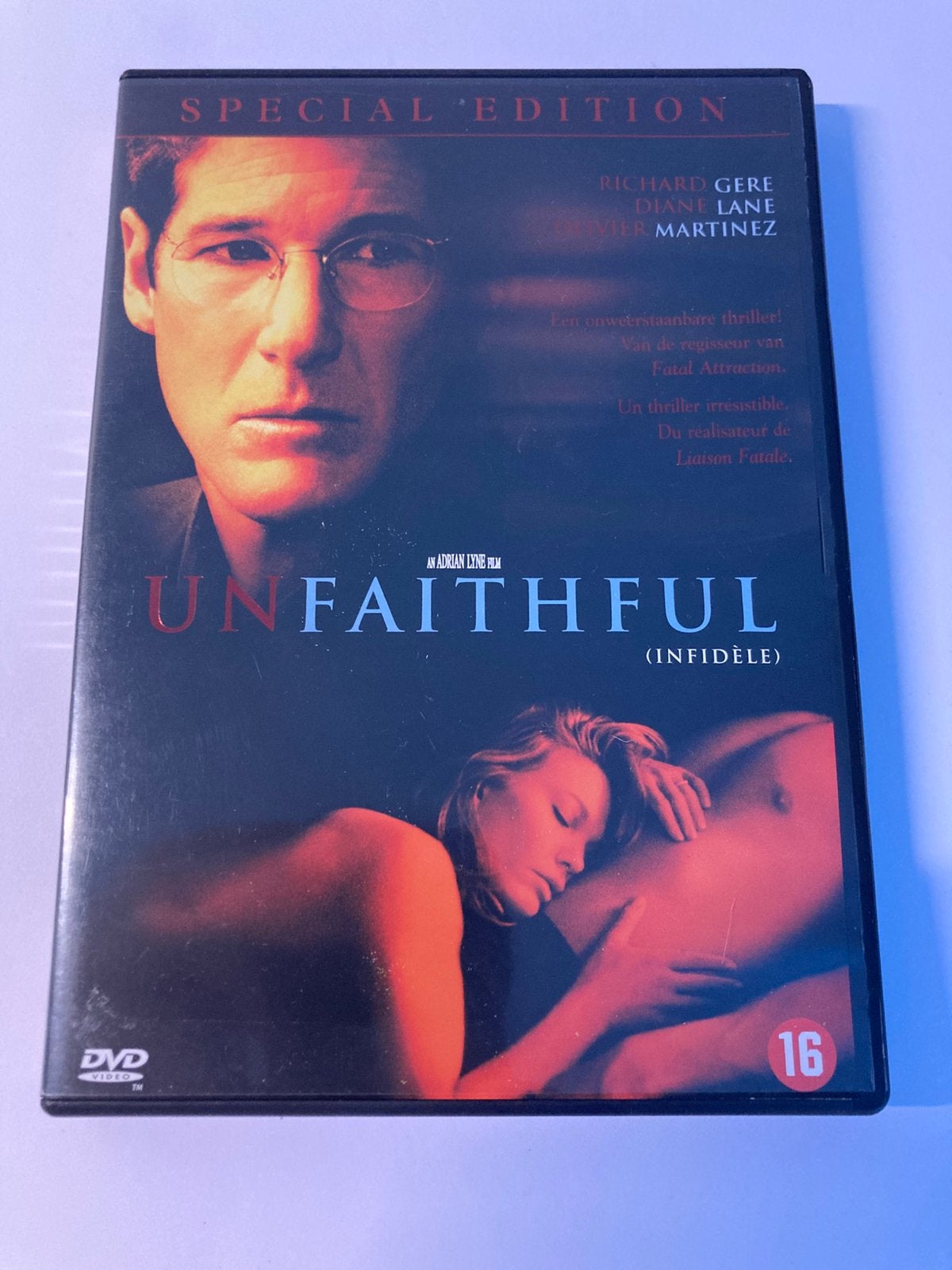 Unfaithful, 2002 / DVD / Adrian Lyne, Psychologische thriller, Vanaf 16 jaar, Nederlands, Ophalen of Verzenden
