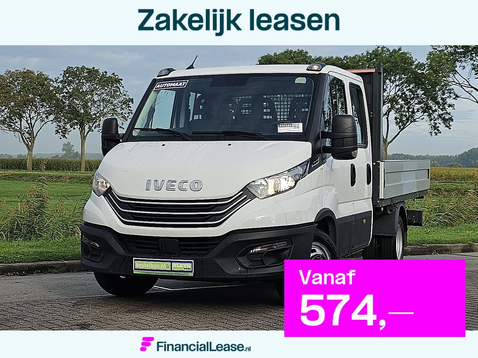 IVECO DAILY 35C14 dub.cab open-laadbak, Automaat, 136 pk, Gebruikt, Euro 6