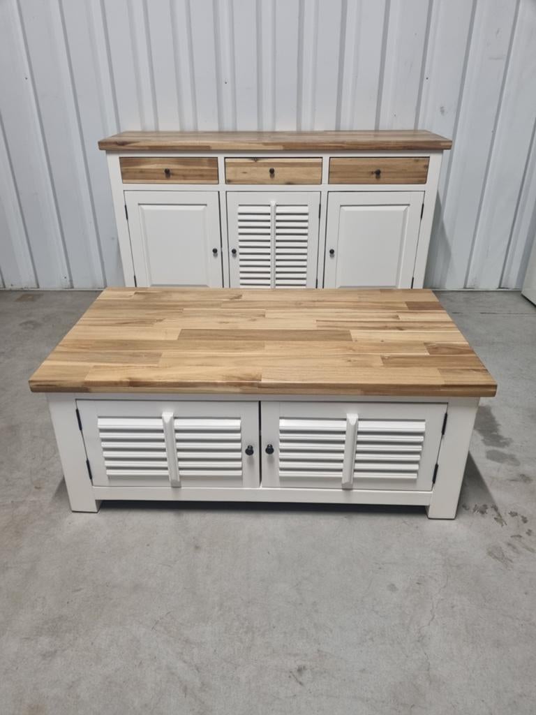 Schadevrij! Landelijke Salontafel Ans € 299.-, Huis en Inrichting, 100 tot 150 cm, Minder dan 50 cm, Rechthoekig, 50 tot 100 cm