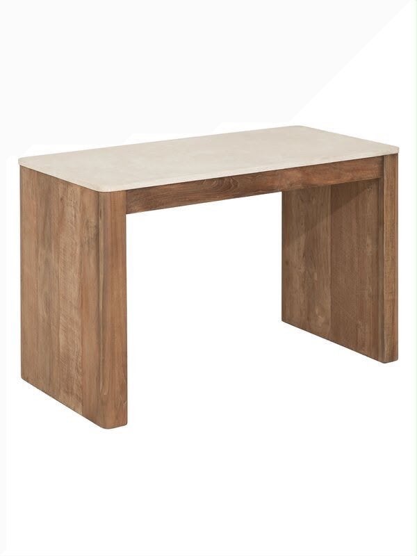 Writing Desk Bliss MORTEX bureau tafel 120x60cm naturel sand, 120 cm, Hout, Nieuw, Ophalen of Verzenden