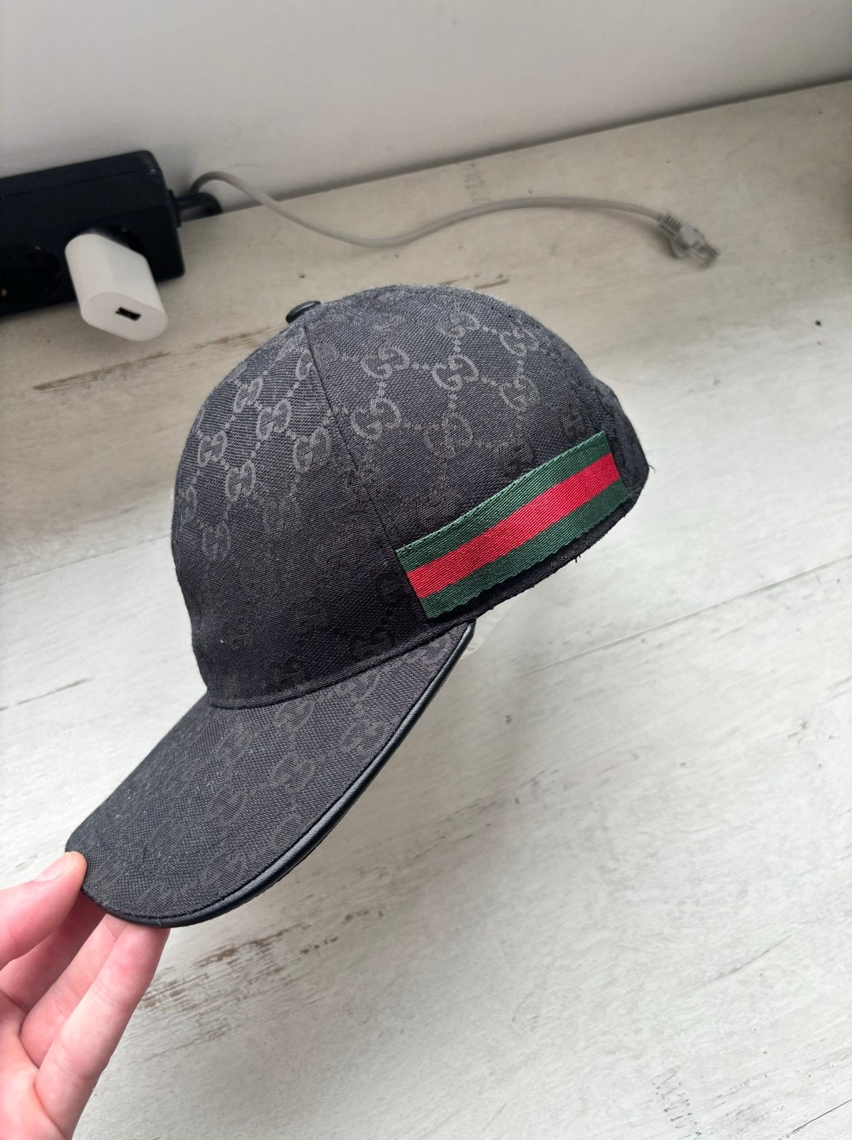Gucci pet met GG-monogram en Web-streep 1:1, Kleding | Heren, Hoeden en Petten, Ophalen of Verzenden, Gedragen, One size fits all