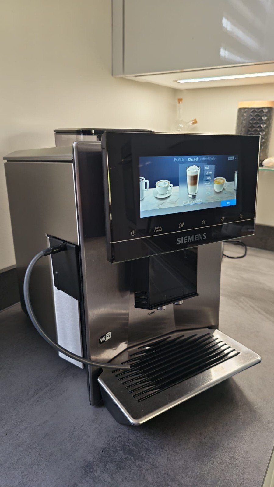 Siemens EQ900 RVS TQ903R03, Witgoed en Apparatuur, Koffiezetapparaten, Ophalen, Afneembaar waterreservoir, Espresso apparaat, Koffiebonen