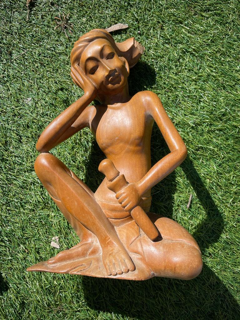 Balinees Art Deco houtsnijwerk uit Bali, Antiek en Kunst, Kunst | Beelden en Houtsnijwerken, Ophalen of Verzenden