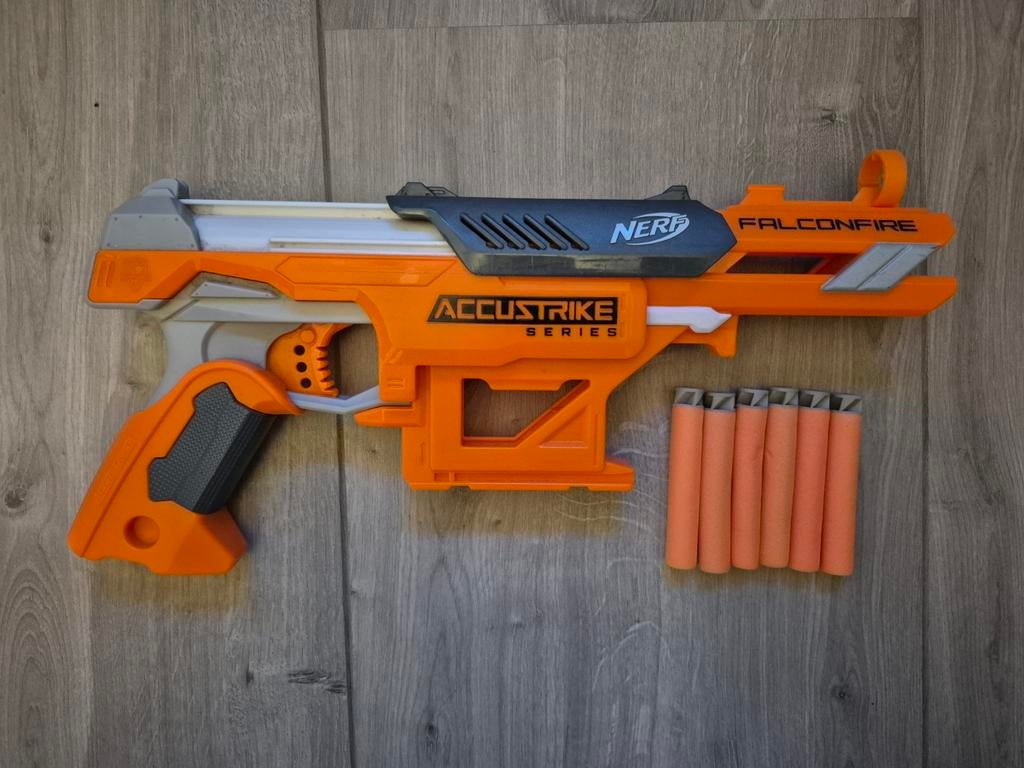 NERF AccuStrike Falconfire ZGAN, Ophalen of Verzenden, Zo goed als nieuw