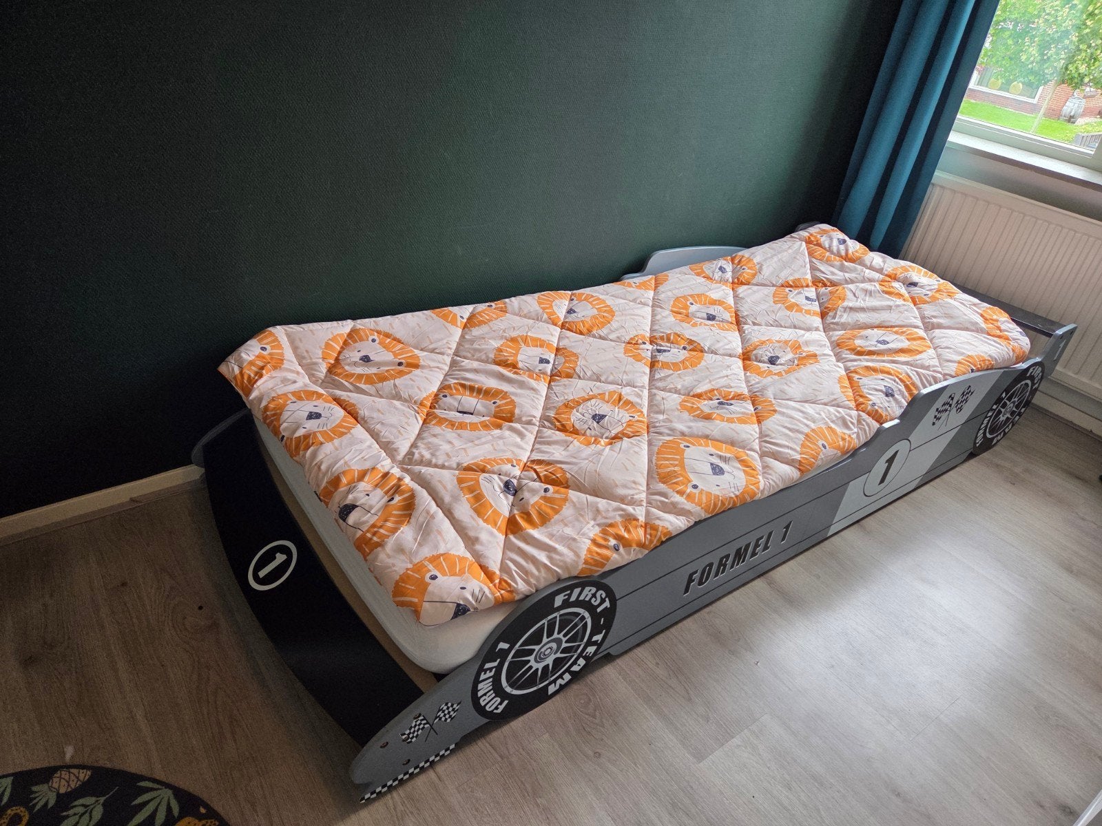 Formule 1 kinderbed, 90 cm, Eenpersoons, Ophalen of Verzenden, Zo goed als nieuw