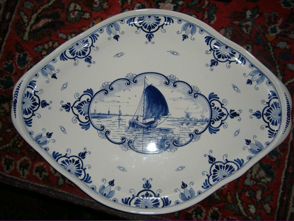 vintage oude delfblauuwe schaal, Ophalen of Verzenden
