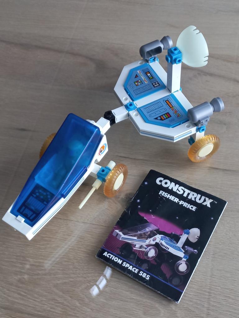 Vintage Fisher-Price Construx Action Space 585 Lunar Rover, Ophalen of Verzenden, Gebruikt, Auto of Voertuig
