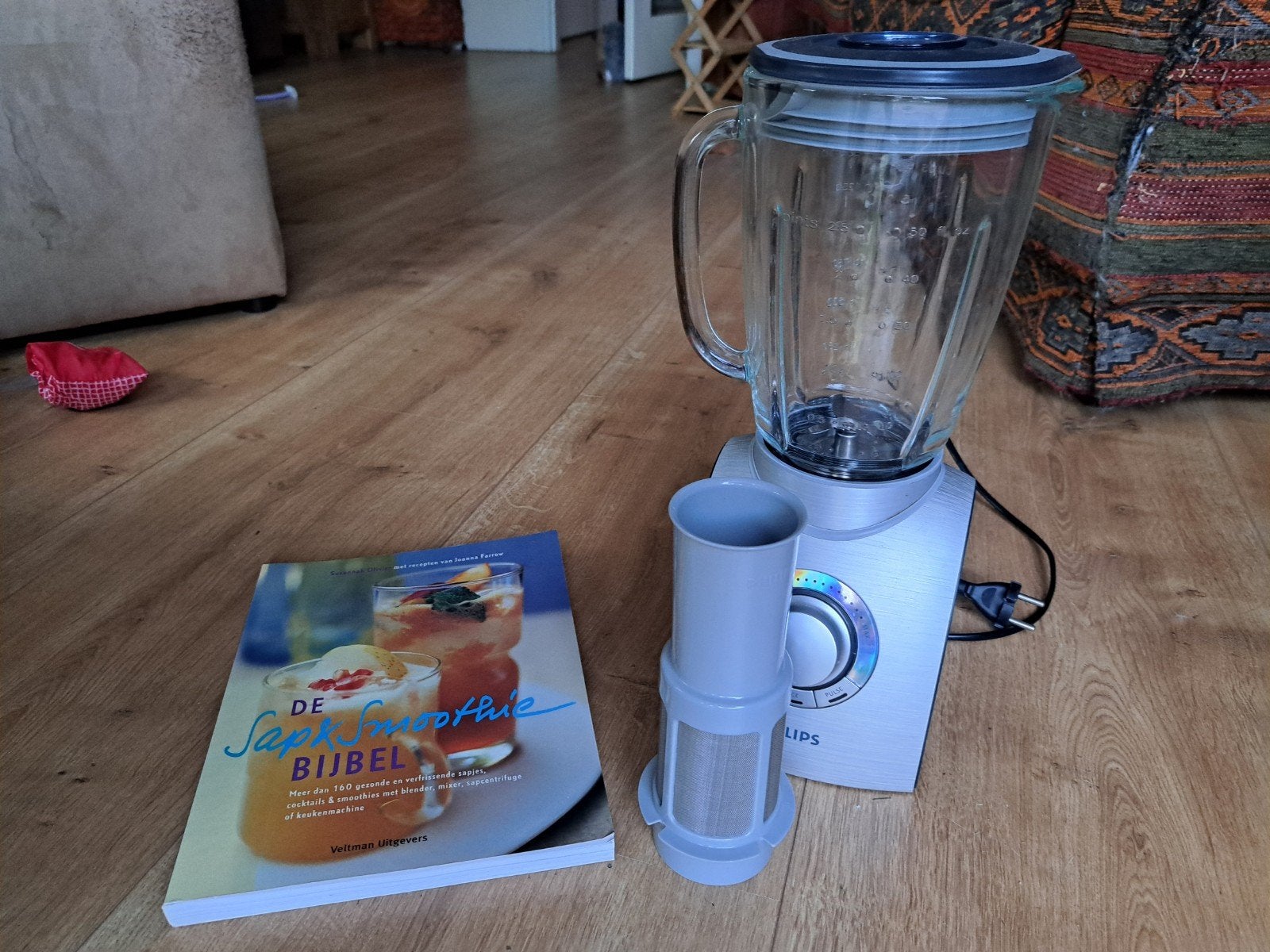 Philips Blender ZGAN + Gratis Sap & Smoothie Boek, Witgoed en Apparatuur, Blenders, Ophalen of Verzenden, Zo goed als nieuw, Blender