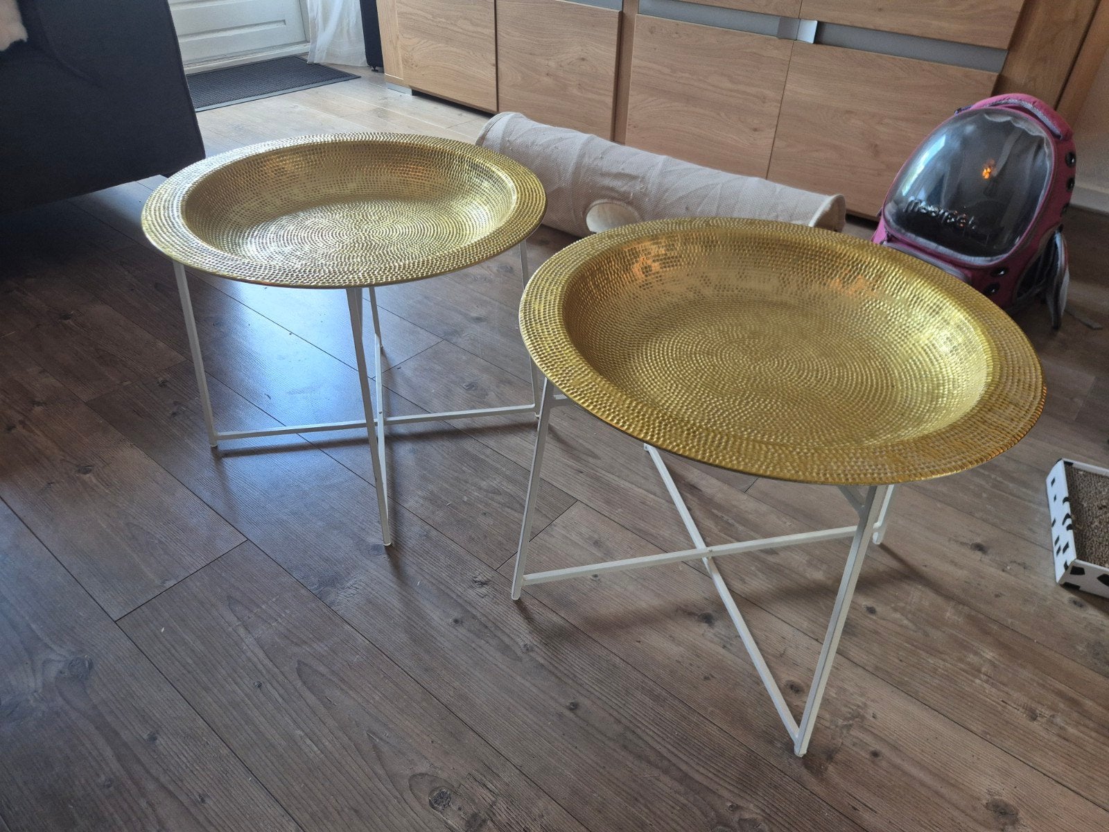 2x Ikea Burgsvik bijzettafel metaal, Ophalen, Minder dan 45 cm, Minder dan 55 cm, Metaal of Aluminium
