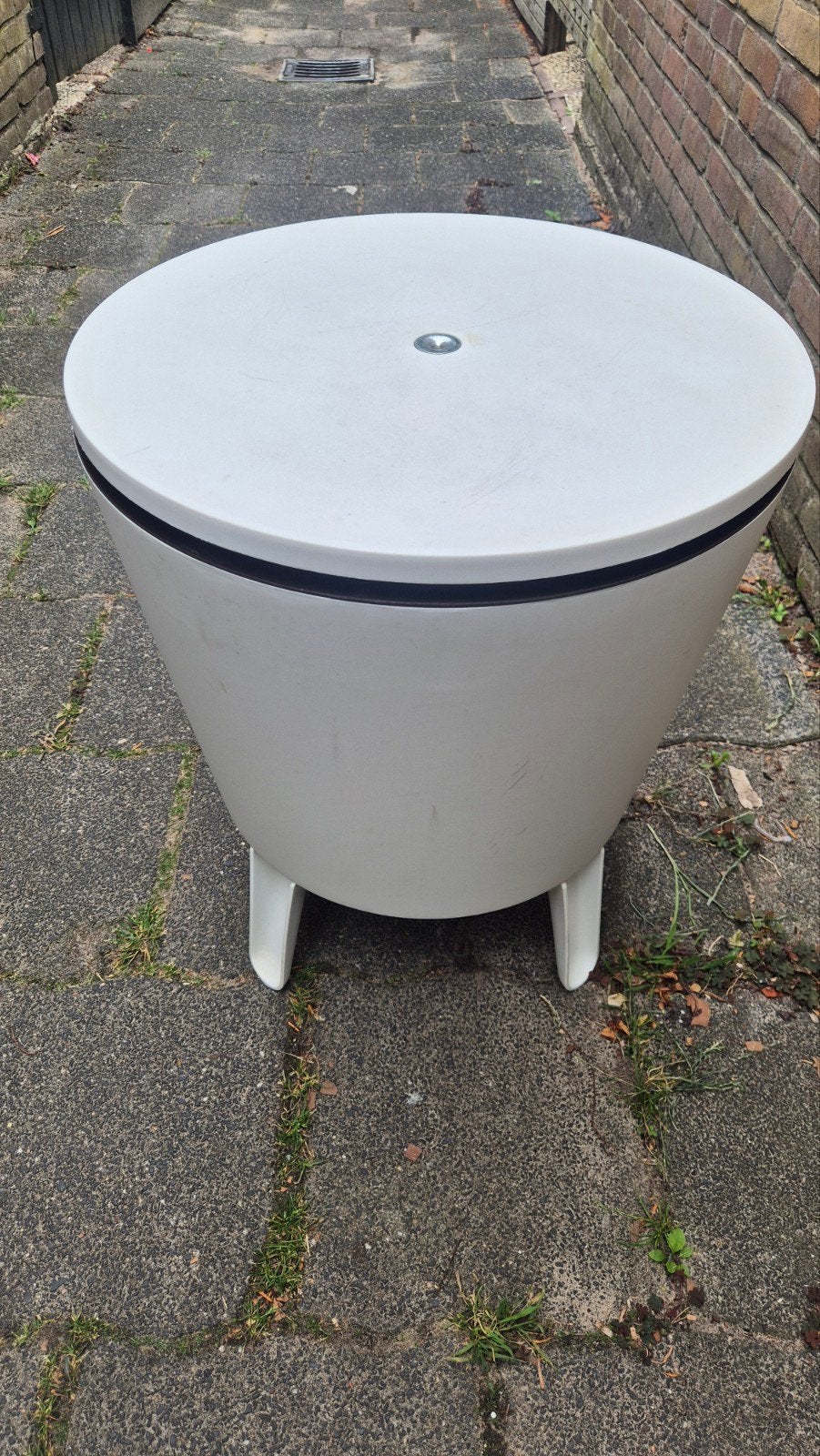 Thermo bijzettafel wit van Lidl, Tuin en Terras, Ophalen, Gebruikt, Rond, Kunststof