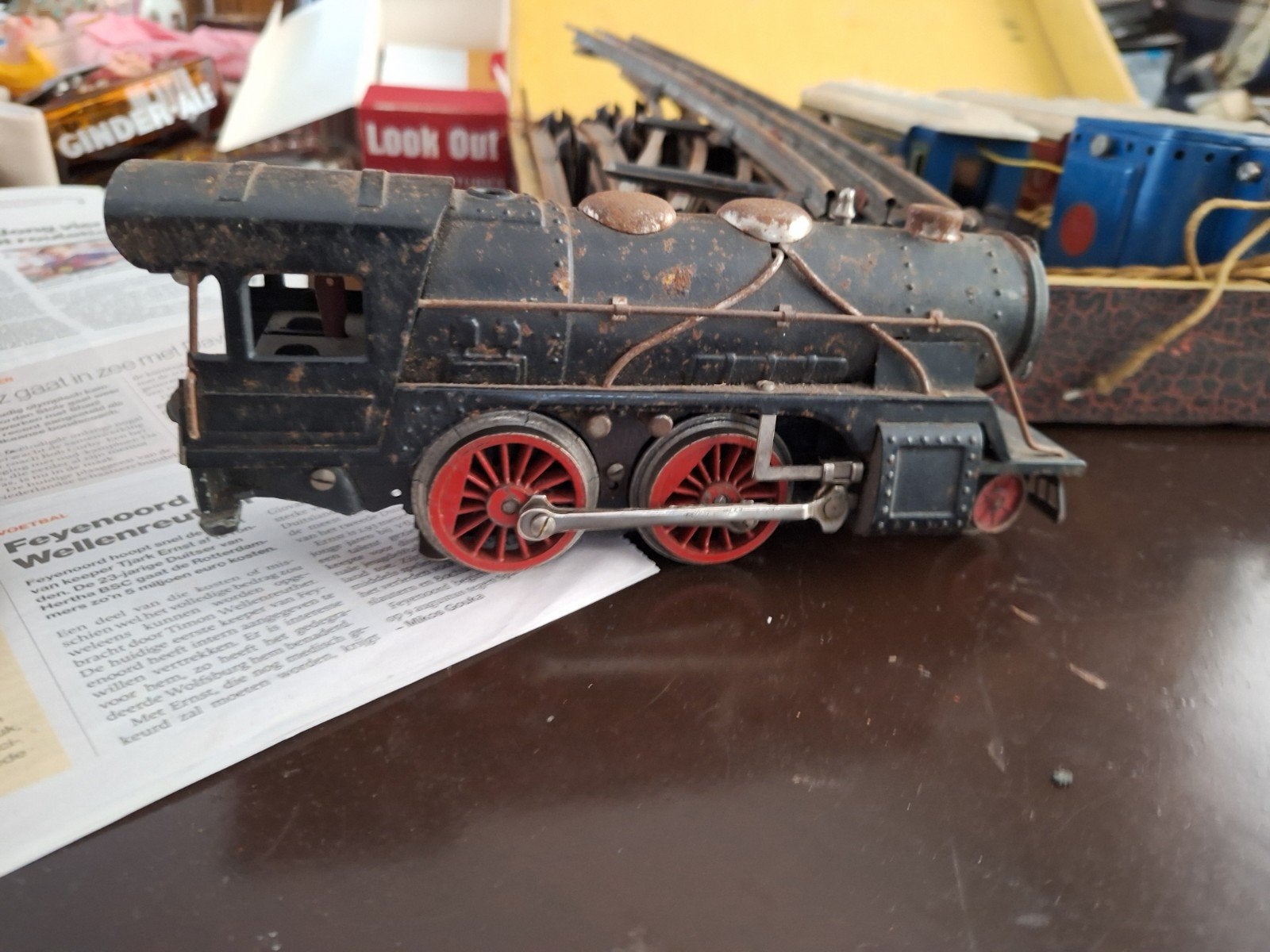 Vintage Märklin Treinset met Locomotief en Wagons, Wisselstroom, Ophalen of Verzenden, Märklin, Gebruikt