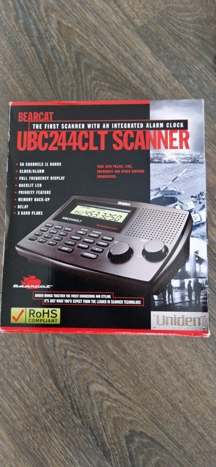 Uniden Bearcat UBC244CLT Scanner met alarmklok, gebruikt voo, Telecommunicatie, Scanners, Ophalen, Nieuw, 30 tot 200 kanalen
