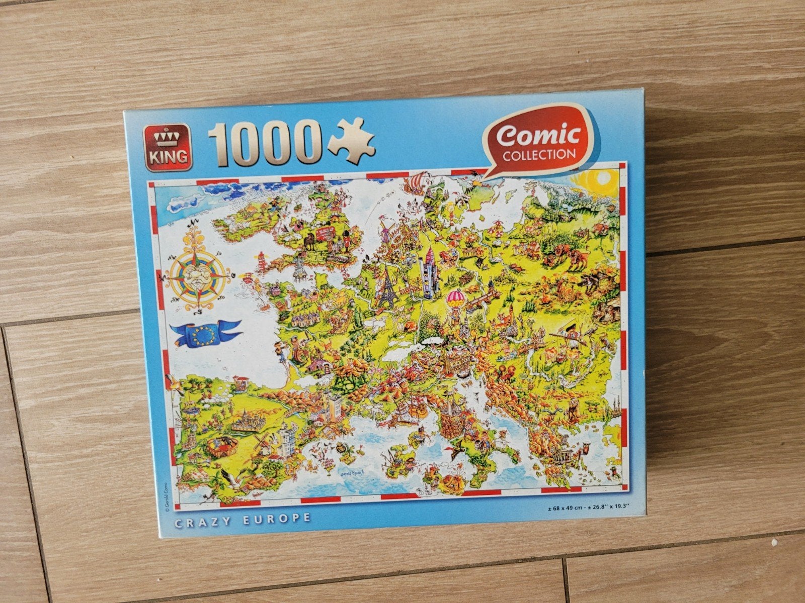 King Comic Collection: Crazy Europe 1000 stukjes puzzel, Ophalen of Verzenden, 500 t/m 1500 stukjes, Zo goed als nieuw, Legpuzzel