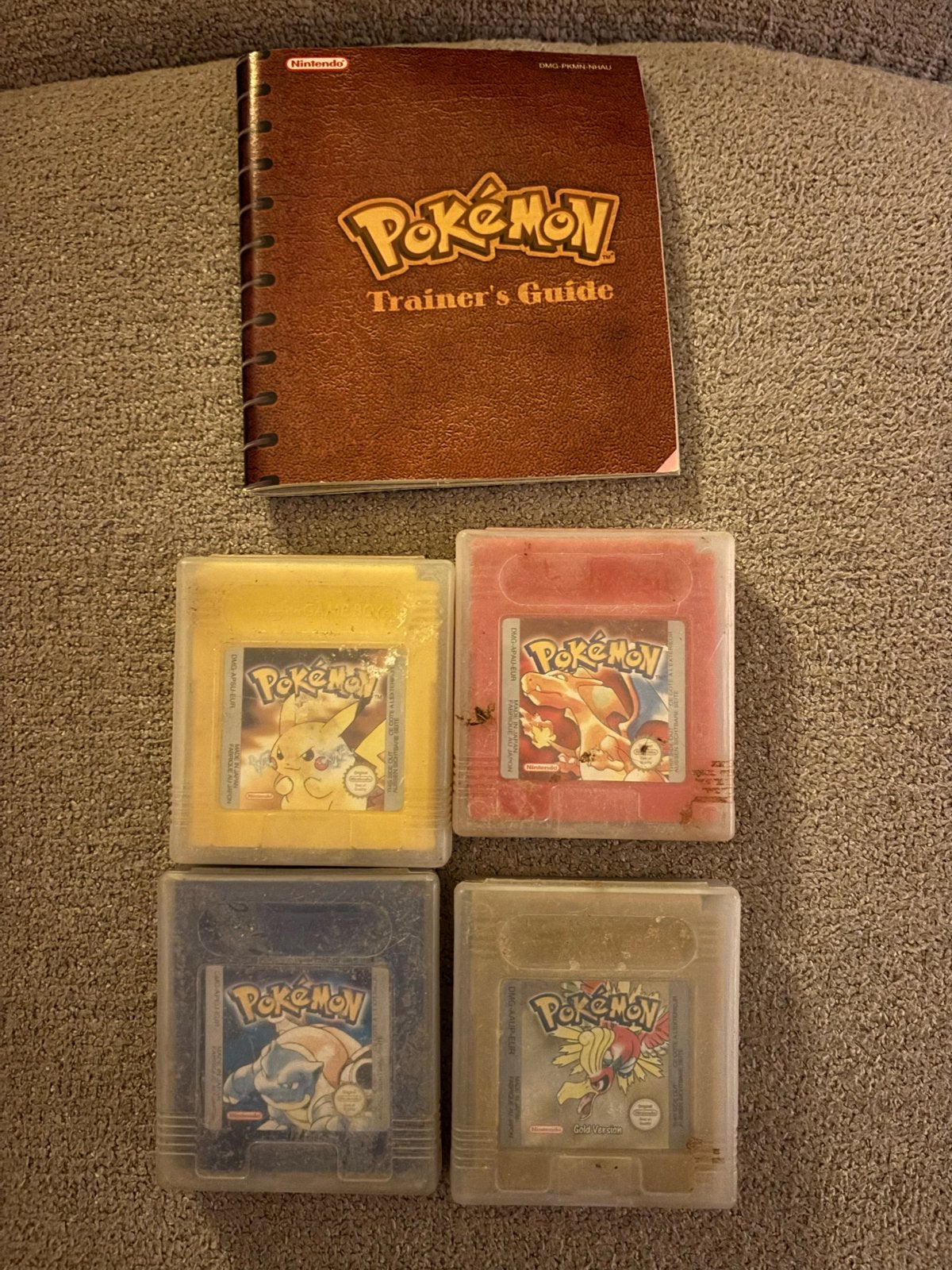 Pokémon Game Boy games + Trainer's Guide, Spelcomputers en Games, Gebruikt, 1 speler, Ophalen of Verzenden, Role Playing Game (Rpg)
