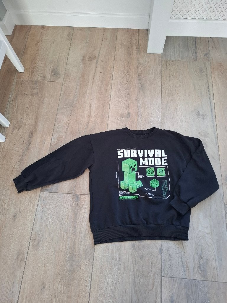 Reserved Minecraft sweater Survival Mode - maat 152, Reserved, Trui of Vest, Ophalen of Verzenden, Zo goed als nieuw