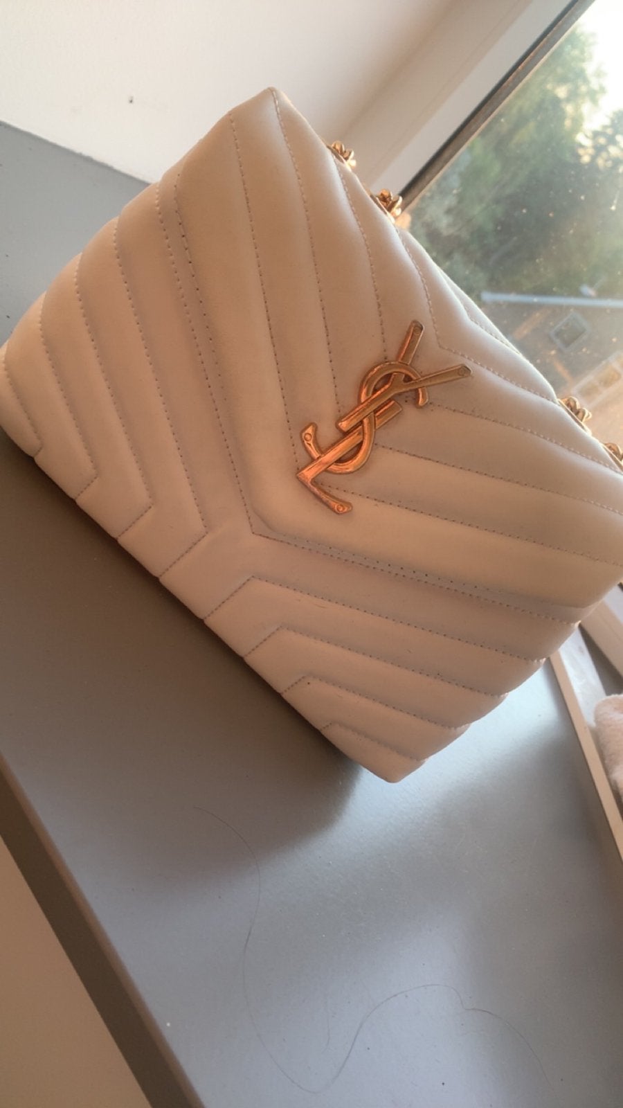 Ysl- saint laurent tas (NEP), Sieraden, Tassen en Uiterlijk, Ophalen, Gebruikt, Wit, Handtas