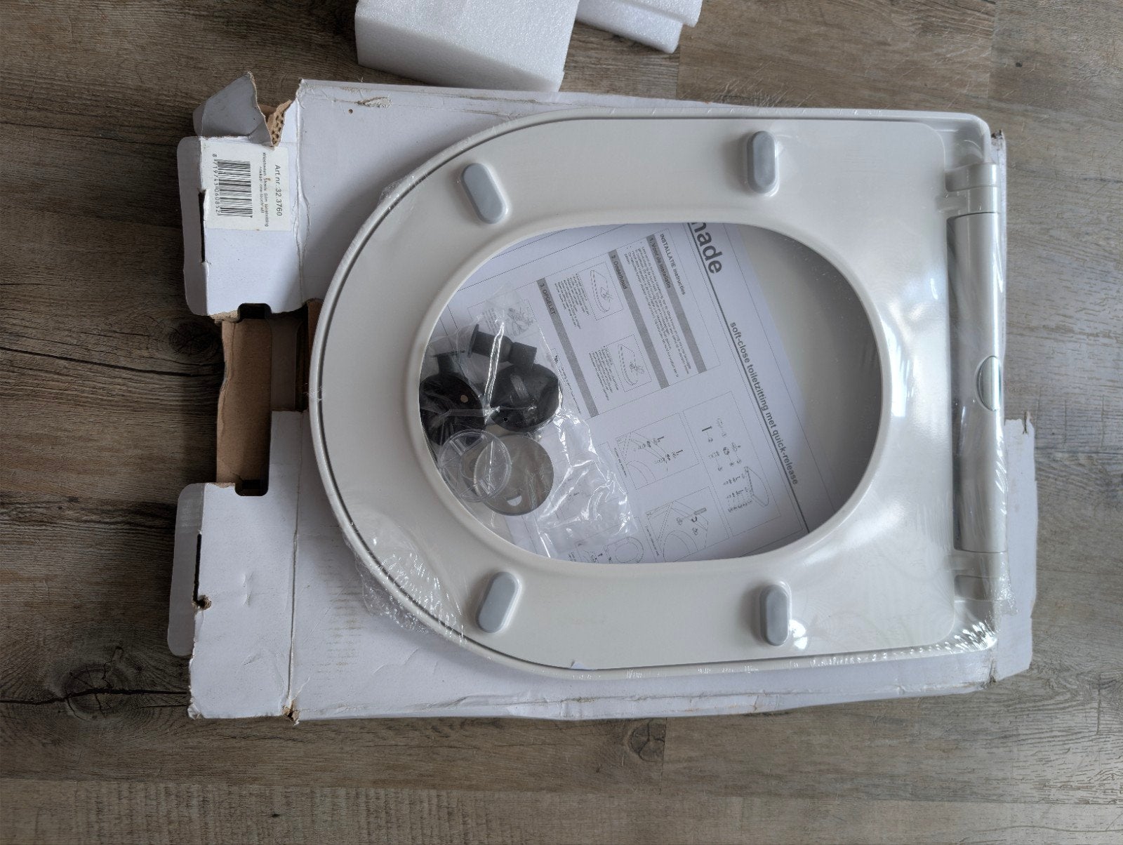 Wiesbaden Shade Slim toiletzitting + deksel one-touch wit, Ophalen