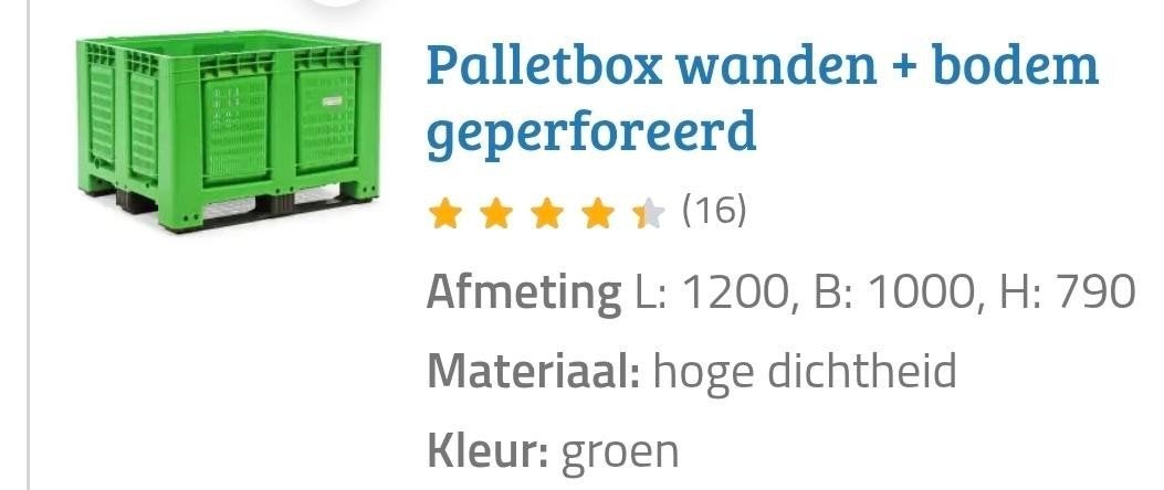 2x Kunststof Palletboxen, Ophalen, Zo goed als nieuw