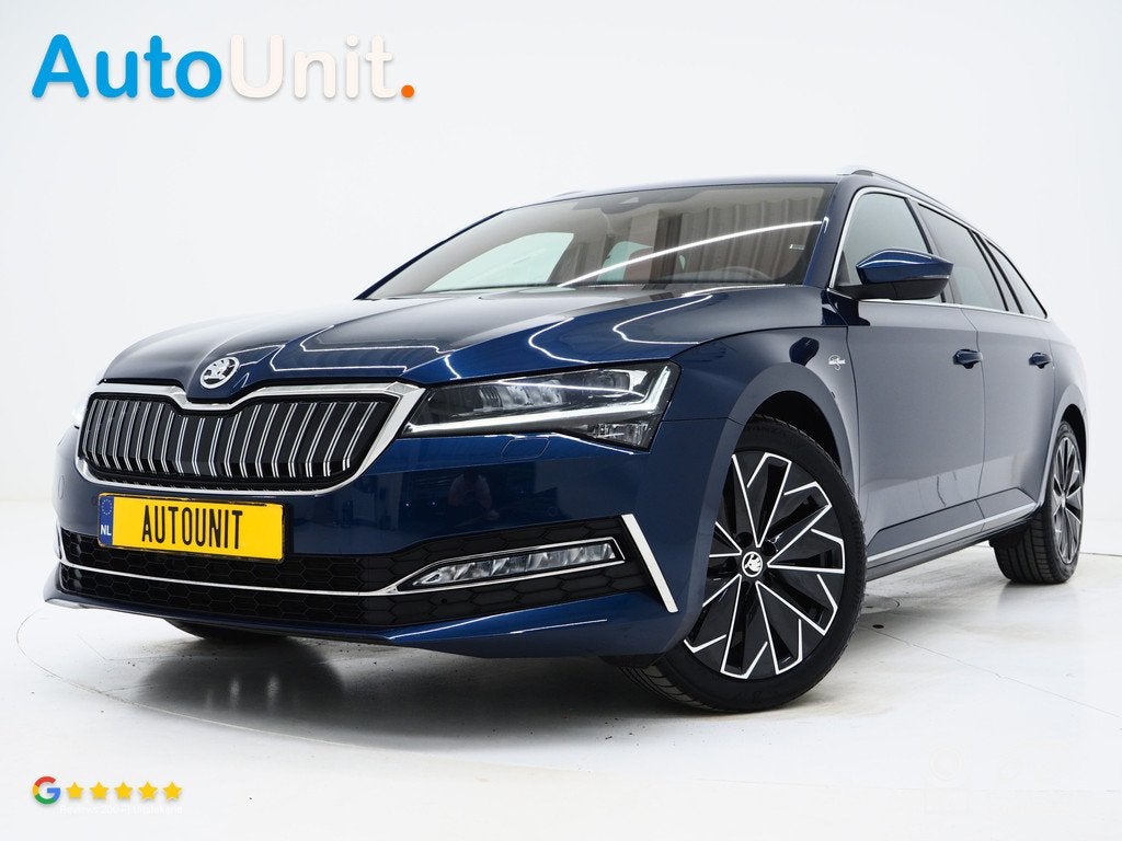 Skoda Superb Combi 1.4 TSI iV Laurin & Klement | Leder | Can, Gebruikt, 4 cilinders, Blauw, Hybride Elektrisch/Benzine