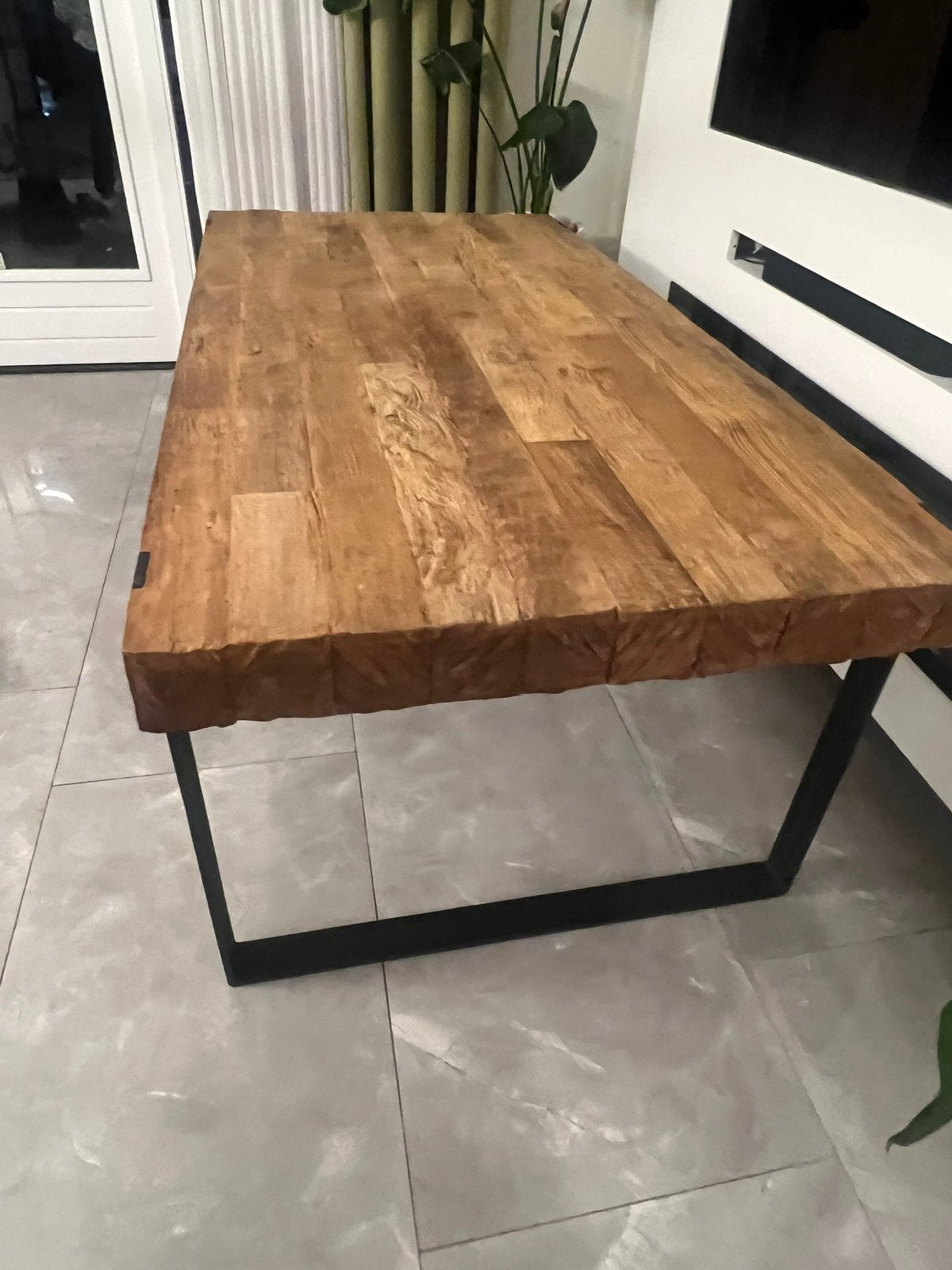 Mooi houten eettafel, Ophalen, Eikenhout, 200 cm of meer, 50 tot 100 cm